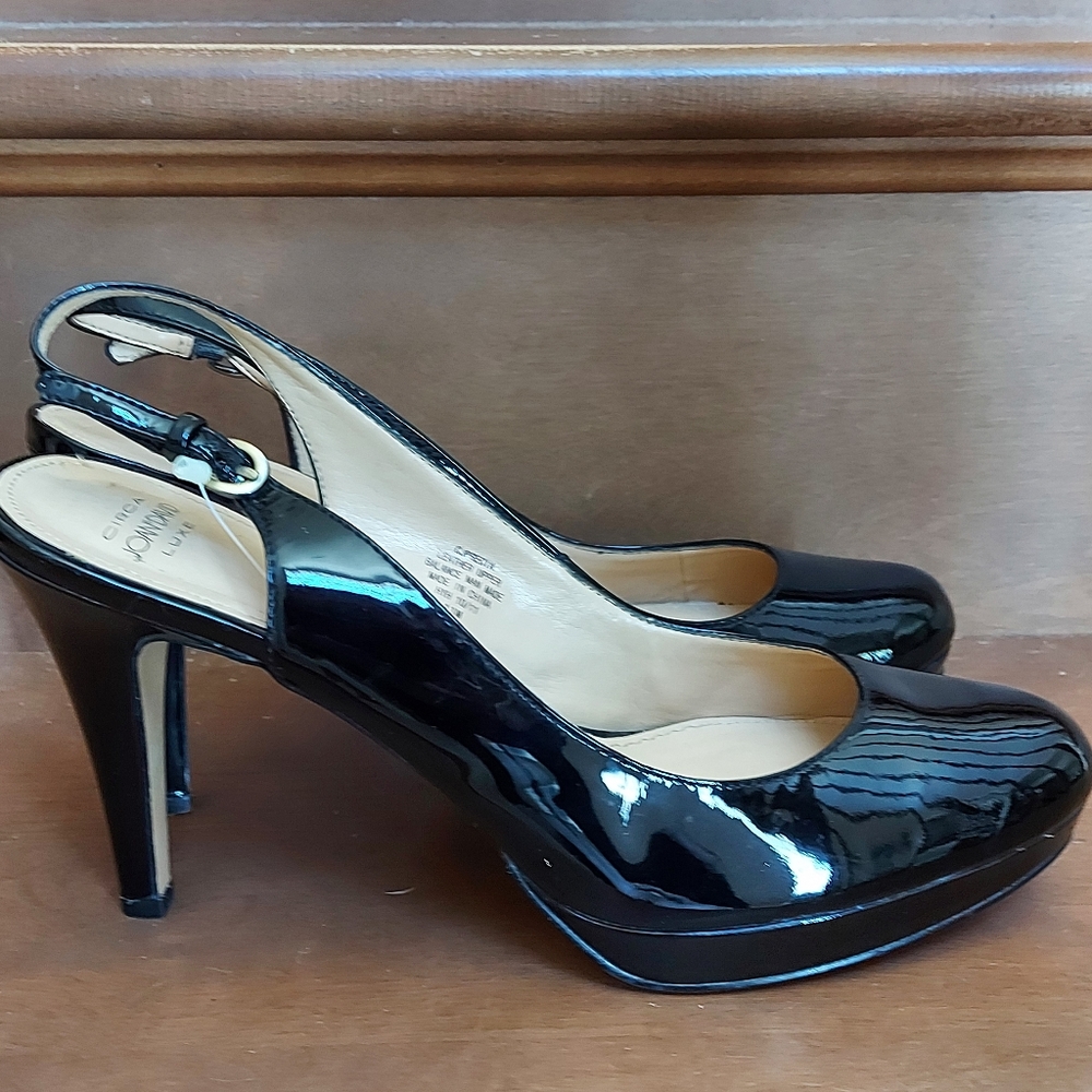 Joan & David Precia sling back platform heels